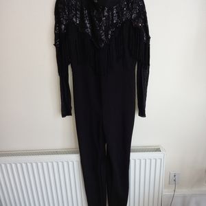 Black long jump suit